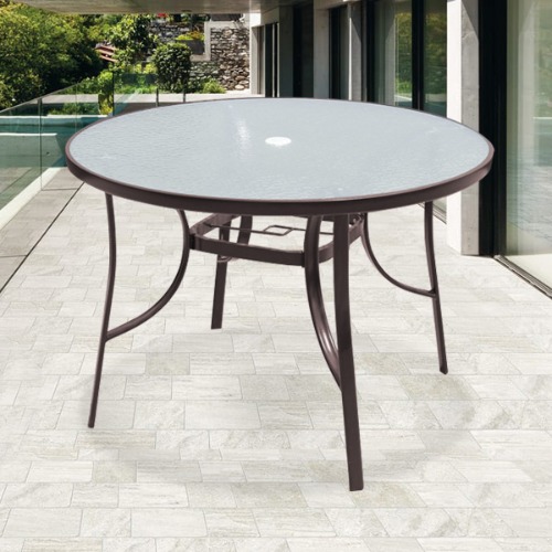 T5193 마누카 테이블 (1050mm) 철재 강화유리 야외용 테라스 정원 커피숍 카페 펜션