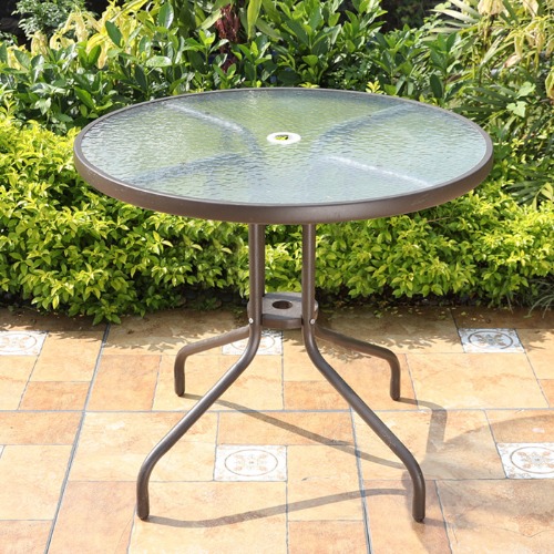 T5192 마누카 테이블 (600/800mm) 철재 강화유리 야외 테라스 정원 커피숍 카페 업소용